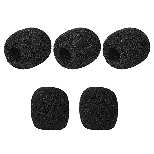 Image of Careflection || Mini Microphone Windscreens Mic Foam Covers for Lapel Lavalier Headset Microphone Black, Pack of 5pcs (A Type