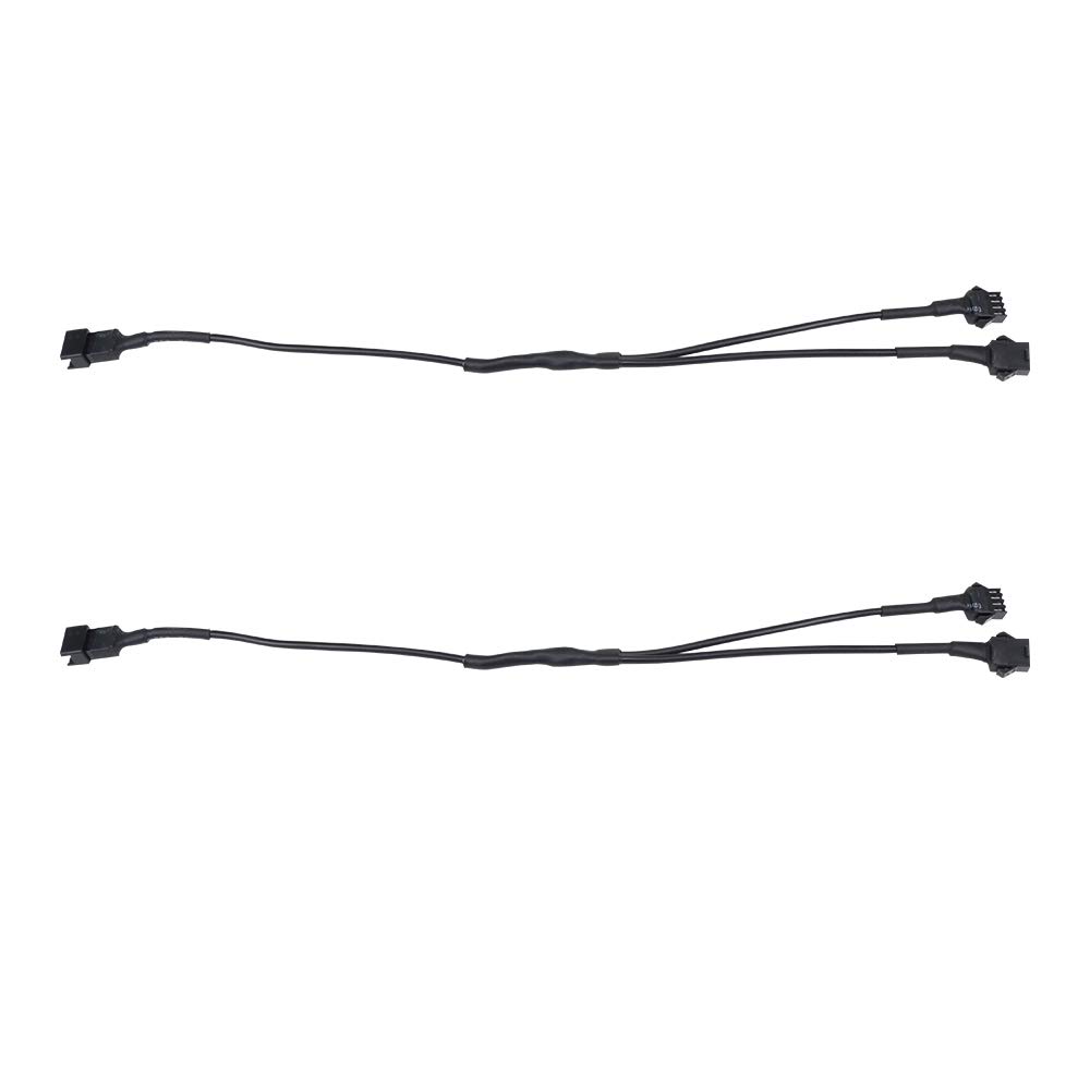 2-Pack RGB LED Splitter Y Cable – 1 Male To 2 Female For 5050 LED Strips, Motorcycle, Car Underglow