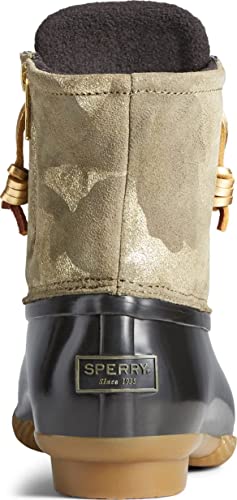 Sperry Women's Saltwater Leather Snow Boot, Olive Camo, 8.54