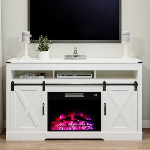 May in Color Farmhouse Fireplace TV Stand for 65+ Inch