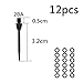 HERZWILD 12Pcs Soft Dart Point Converter Steel Dart Point Alloy 2BA Thread Soft Dart Tips Converter Dart Accessories with Rubber O-Rings (Black)