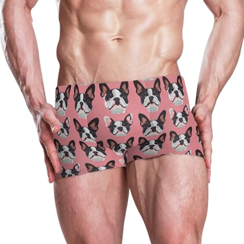 Dog Puppy Pug Animal Mens Swim Trunk Swimwear Bathing Suit Swim Brief Square Leg Board Short S B04034362