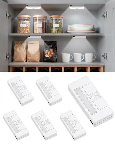 Amagle 6 Stück LED Schranklicht Schrankbeleuchtung Schrankleuchten Kabellos Schranklampe Kleiderschrank Licht Waffenschrank Beleuchtungen mit Tür...