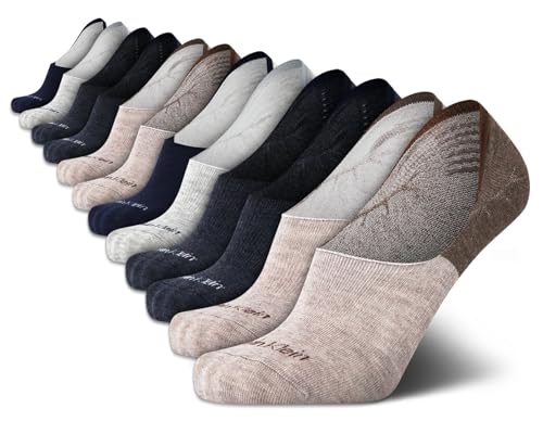Calvin Klein Mens Liner Socks - 12 Pack Cushioned Non-Slip No Show Sneaker Loafer - Ultra Low Cut Socks for Men (7-12)