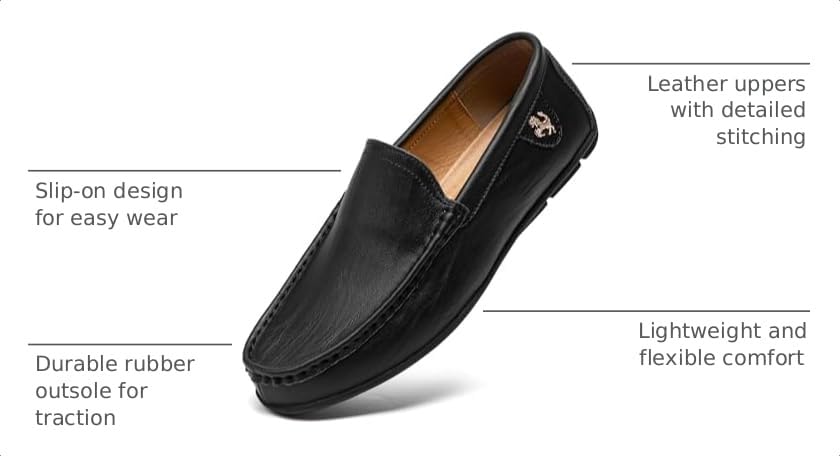 Image of Go Tour Men's Casual Leather Fashion Slip on Loafers Shoes