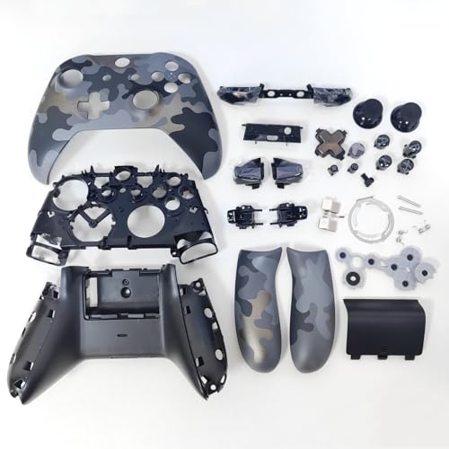 Image of Hzxkqmil Replacement Housing Shell Full Set for Xbox One Controller - Black Camo Special Edition, DIY Faceplate Case Cover Buttons Accessories for Xbox One S /X Controller (Model 1708)