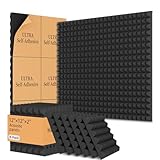 8 Pack Acoustic Foam Panels,12x12x2 inches Sound Proof Foam Panels for Walls, Fast Expand Pyramid Designed High Density Sound Panels Noise Reducing with Self-Adhesive(Black)