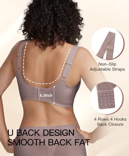 Image of Women's Minimizer Bra No Underwire Full Coverage Wireless Jelly Bra Plus Size Seamless T-Shirt Bra