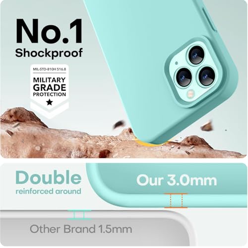 Image of LOVE 3000 Compatible with iPhone 12 Pro Max Phone Case | Thickening 2.1 MM Liquid Silicone | Anti-Scratch Microfiber Lining | Full-Body Duty Heavy Protection Case for Men, Sea Blue