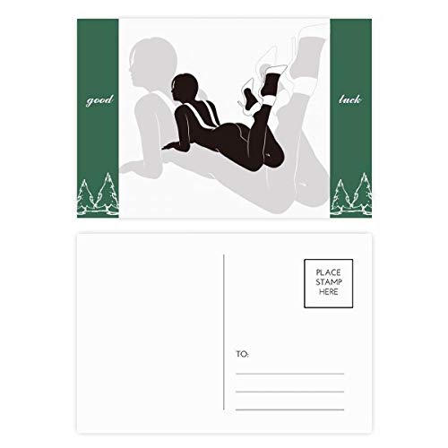 Cartes postales porte-bonheur talons hauts femme papeterie correspondance 20x