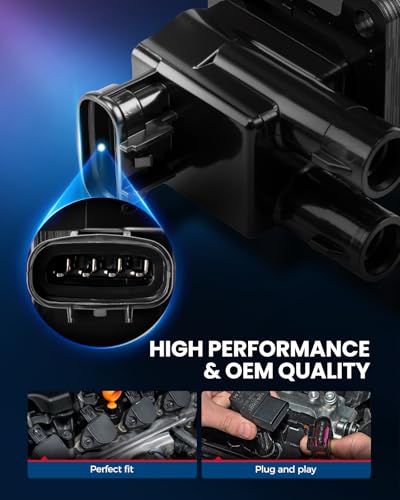 Image of KAX Ignition Coils & Spark Plugs Set Fit for Toyota Corolla 1998-1999 | (w /tool) Prizm 1998-1999 UF246