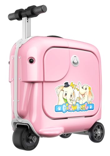 Airwheel SQ3S Valise électrique Enfant 20 L avec Batterie Amovible, Haut-Parleur intégré et Roues Lumineuses (Rose)