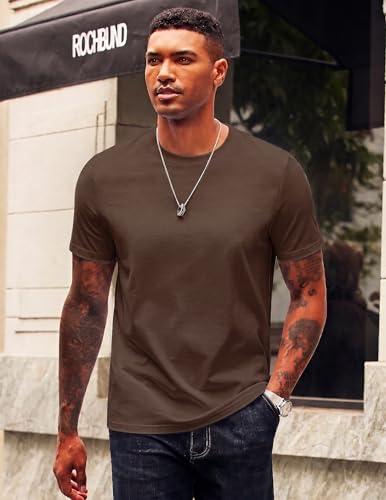 Image of COOFANDY Mens T-Shirts 100% Cotton Crewneck Short Sleeve Tees Casual Plain Shirts