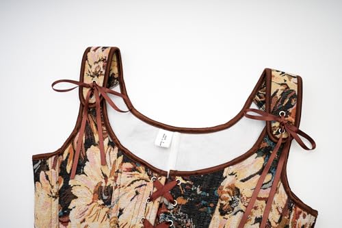 Vintage Floral Embroidered Camisole, Corset Vest Top for Women Bustier Shapewear4