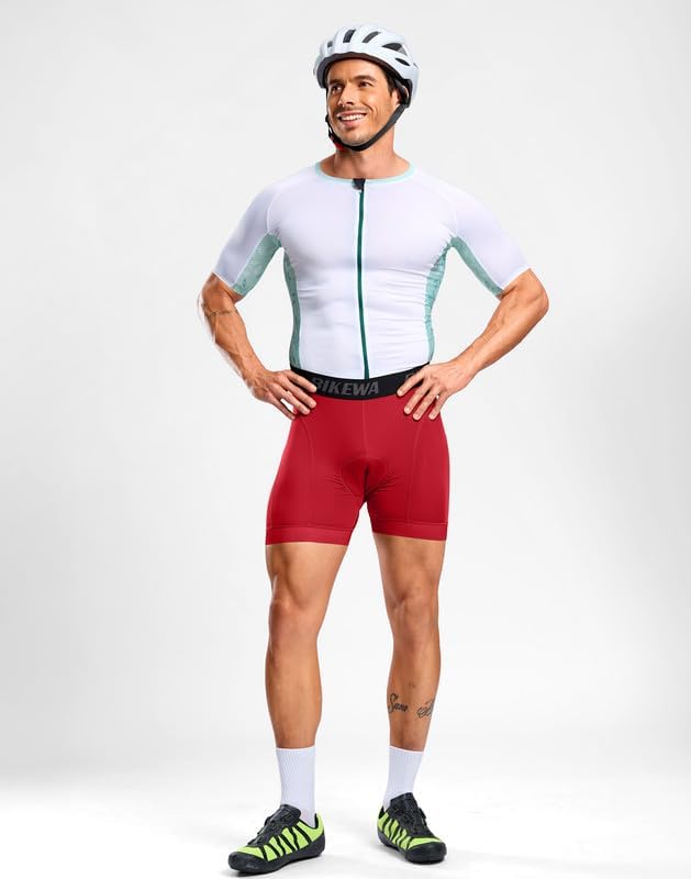 Bikewa Men's Cycling Underwear with Anti-Slip Leg Grips 4D Padded Bike Shorts MTB Liner for Bicycle Biking Riding - Image 7