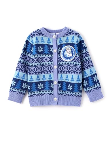Disney Frozen Elsa Anna Princess - Suéter de Navidad para niña, manga larga, cuello redondo, suéter de punto de 2 a 6 años, Azul-Elsa, 3 años