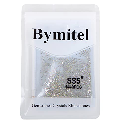 Image of 2880 Pieces Nail Art Rhinestones Glueless Hotfix Round Flatback Glass Crystals for DIY Jewelry Making with a Picking Pen (Ss5 2880pcs, Crystal AB)