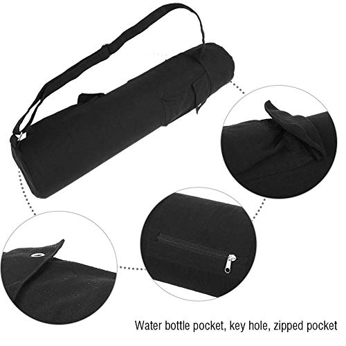 OUKENS Bolsa para Esterilla de Yoga, Multifuncional de Lona Negra para Esterilla de Yoga, Bolsa de Almacenamiento, Mochila con Correa Ajustable, para Llevar tu Equipo de Entrenamiento - Imagen 6