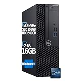 【整備済み品】 デスクトップパソコン デル OptiPlex 3060 SFF /第8世代 Core i5-8500/メモリ 16GB/高速M.2 NVMe SSD 256GB + HDD 500GB Windows11&Ms Office2021/DVDドライブ/HDMI DisplayPort/マルチ画面対応/4Kディスプレイ対応/初期設定済 (256, GB)