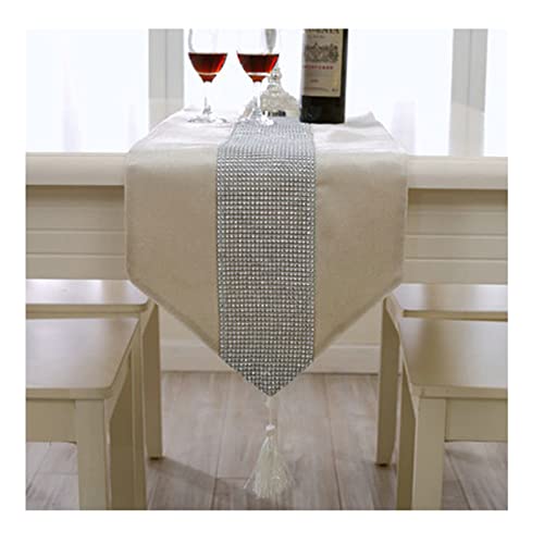 Chemin de table flanelle d'hiver beige pour repas de fête et décoration chaleureuse