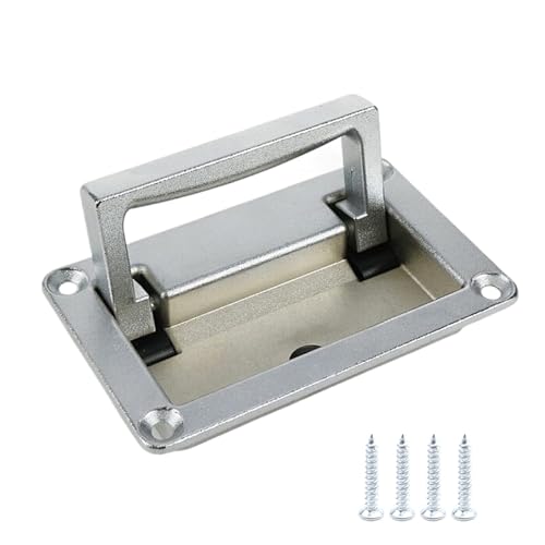 Image of Bitray Boat Deck Hatch Handle Silver Recessed Pull Handles Toolbox Flush Pull Handle for Deck Hatch and Home Furniture