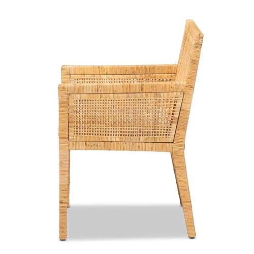 Sillón Madera y Ratán Natural con Cojín miniatura 5
