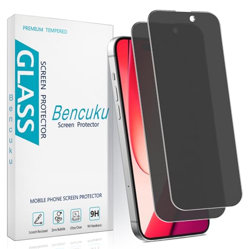 Bencuku 2 Pack Matte Privacy Screen Protector for iPhone 14 Pro Max Anti Spy Private Tempered Glass Full Coverage Anti Glare Anti Fingerprint Bubble Free