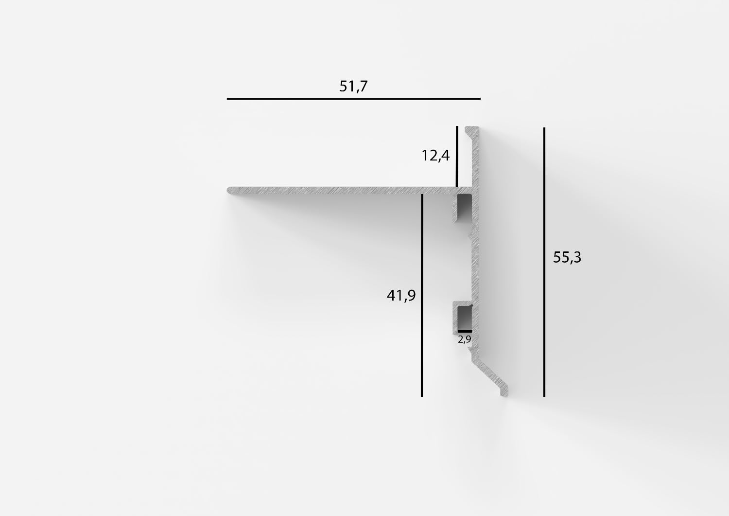Profilo Gocciolatoio SLIM in Alluminio per Balconi e Terrazze |Accessori | Protezione Infiltrazioni e Drenaggio Acqua Piovana [2.7m] (Profilo SLIM Grigio chiaro RAL 7038)