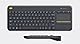 Logitech K400 Plus Kabellose Touch-TV-Tastatur mit integriertem Touchpad, Skandinavisches QWERTY-Layout - Schwarz