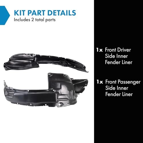 Image of TRQ Front Driver and Passenger Side Inner Fender Liner Set Compatible with 2003-2005 Toyota 4Runner