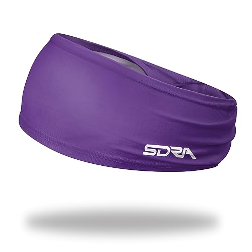 Image of Suddora Solid Color Wide Headband /Sweatband - Workout, Football, Soccer, Yoga (Purple)