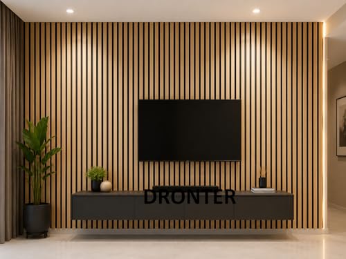 Image of DRONTER 3D Self-Adhesive Brick Wallpaper - PE Foam Wall Panels for Home, Bedroom, Living Room, and Cafe Decor | Easy Peel & Stick DIY Wall Stickers (Light Wooden)
