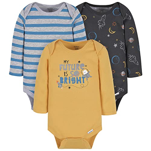 Image of Gerber baby-boys 3-pack Long Sleeve Onesies Bodysuit