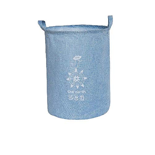 Wäschebox Schmutzwäsche Aufbewahrungskorb Griff Dickes Tuch Aufbewahrungskorb Baumwoll Aufbewahrungskorb Wasserdichter Wäschekorb 30 * 40Cm-Hellblauer