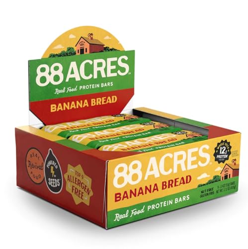 88 Acres Banana Bread High Protein Bar 0.18 Ounce 9 Pack