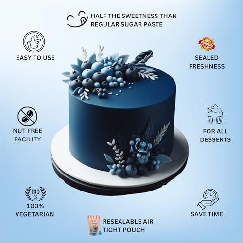 Image of Confect Sugar Paste | Edible Sugar Paste | Fondant for Cake Decoration | Chef's Choice for Cake Decorating (250g (Pack of 1), Royal Blue)
