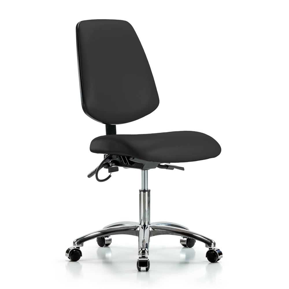 Perch ESD Chair with Large Back, Casters, 21.5-29", Black