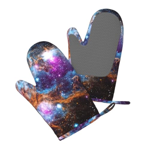 Gants résistants à la chaleur ensemble de 4 galaxie pour cuisine