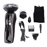男性電気かみそり、USB充電式電気かみそり4in1バリカン用多機能シェーバー鼻毛トリマー家庭旅行用の3次元アーチ型カッターヘッドデザイン