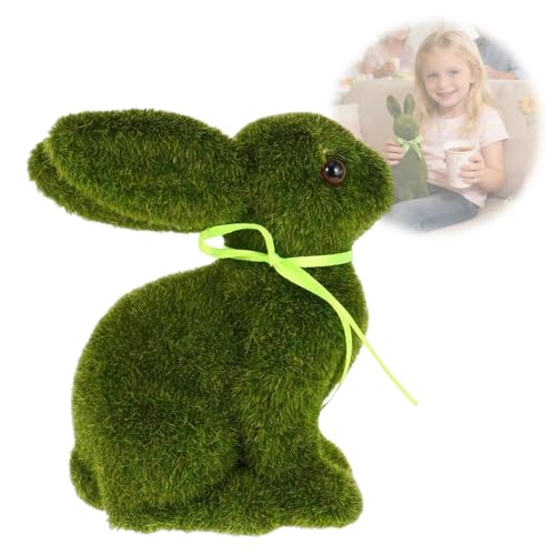 XAGMODSHN Lepre pasquale decorazione erba artificiale lepre statuetta per Pasqua matrimoni compleanni festa decorazione tavolo decorazione multiuso