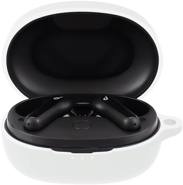 Qadir Silicone Case Cover for ANKER Soundcore LIFE P2 mini Wireless Earbuds, Protective Carrying Case Travel Bag, Fit Anker Soundcore LIFE P2 mini Wireless Earbuds (White)