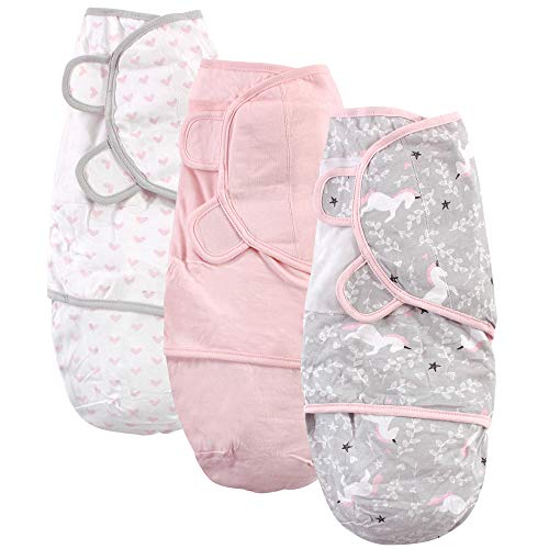 Image of Hudson Baby Unisex Baby Cotton Swaddle Wrap, Gray Unicorn, 0-3 Months
