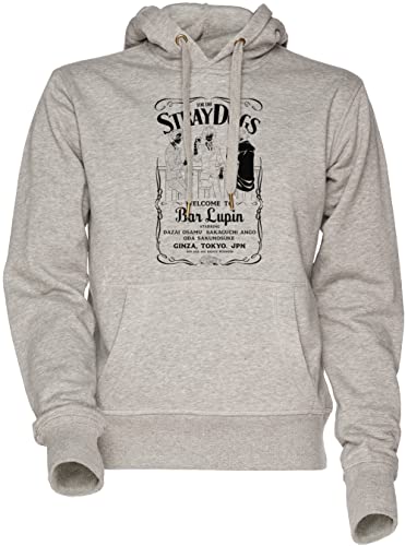 Sweat à capuche Bungou Stray Dogs gris pour homme et femme avec imprimé Oda Dazai et Ango