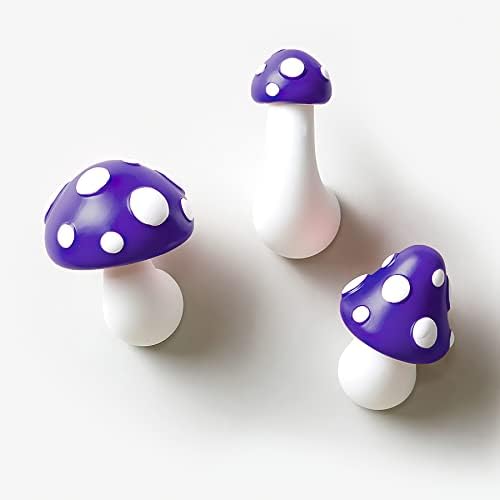Mushroom Refrigerator Magnets Decorative, Kitchen Magnets for Office Calendar Whiteboard, Cute Fridge Magnet Bedroom Wall Deco (Purple)