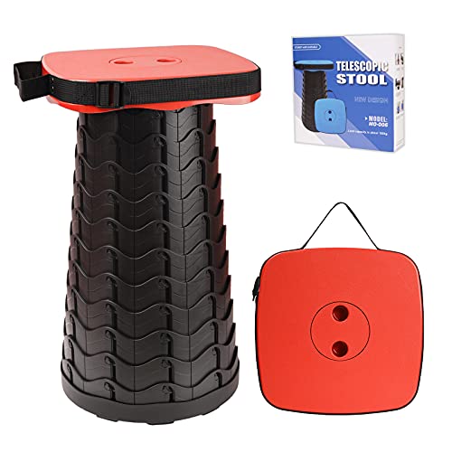 FIEMACH Tragbarer Klapphocker, Teleskophocker Faltbar Campinghocker für...