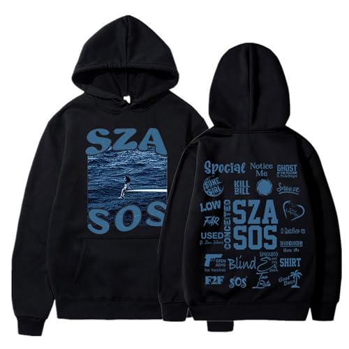 Hoodie SZA SOS en coton épais pour vos sorties urbaines et soirées décontractées en look rétro