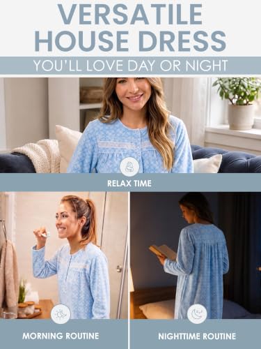 Image of Casual Nights Women's Cozy Long Sleeve Fleece Nightgown
