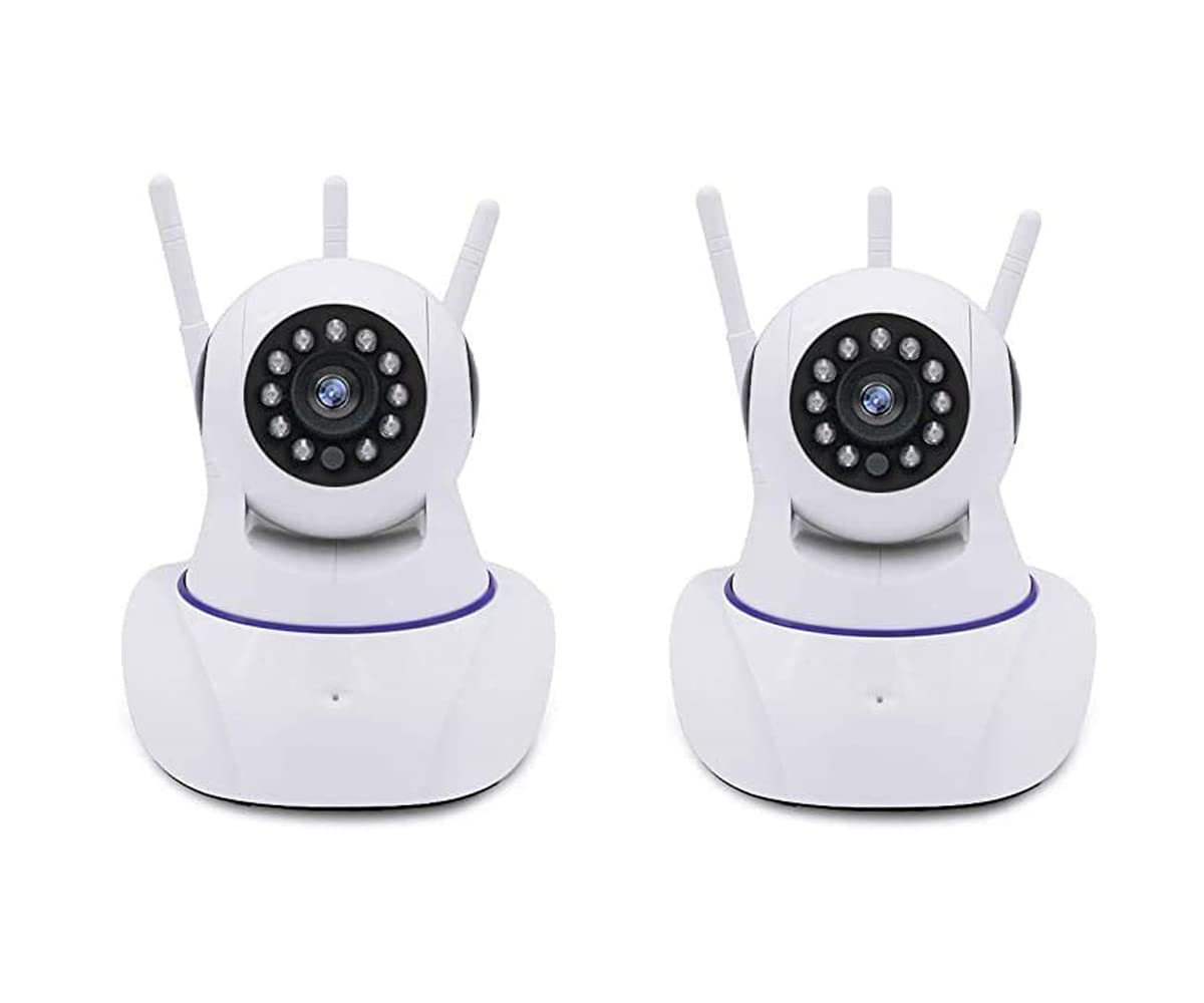 GC GLOBALCOMMERCE Kit 2 Telecamere Wifi IP Wireless 1080P Motorizzata con Infrarossi per Videosorveglianza a 3 Antenne, Controllo con App Yoosee