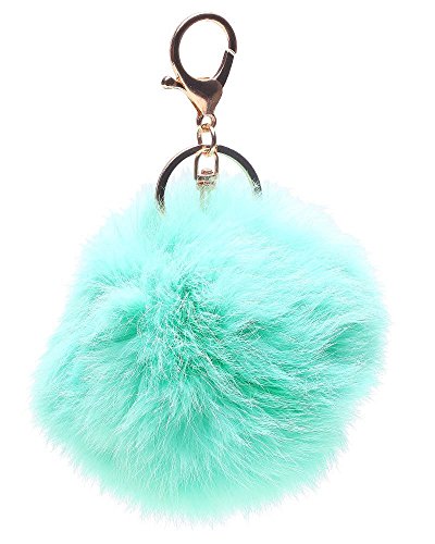Zeuxs Balle en peluche Porte-clés Sac Pendentif de voiture porte-clés Clé de voiture Chaîne, vert menthe, same