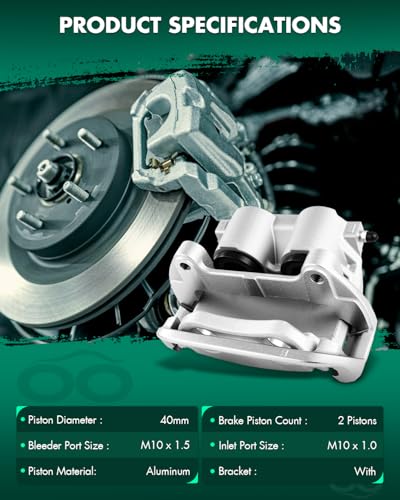 Image of SCITOO 18B5122 18B5123 Front Left & Right Disc Brake Calipers w /Bracket Fit For Ford For Mustang 2003-2004, Double Pistons